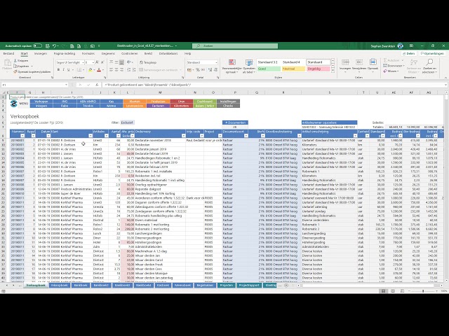 boekhouding opzetten in excel
